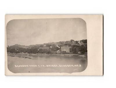 RPPC Glasgow MO from C.T.A. Bridge Real Photo Postcard Kraxo Industrial View