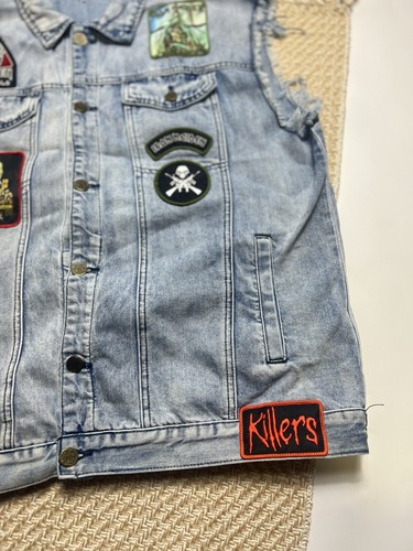Iron Maiden Patched Studded Mens Vest Size XL - Picture 3 of 14