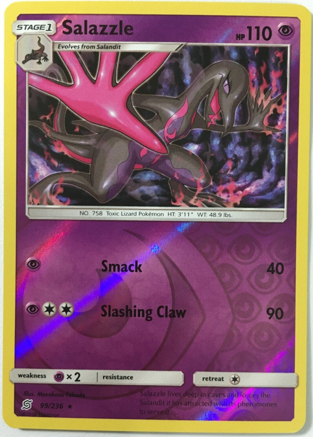 POKEMON SALAZZLE 99/236 UNIFIED MINDS RARE REVERSE HOLO NEAR MINT