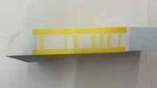 Currency Straps - Self Sealing Money Bands, $1000 Yellow, 100 pack, by NF String