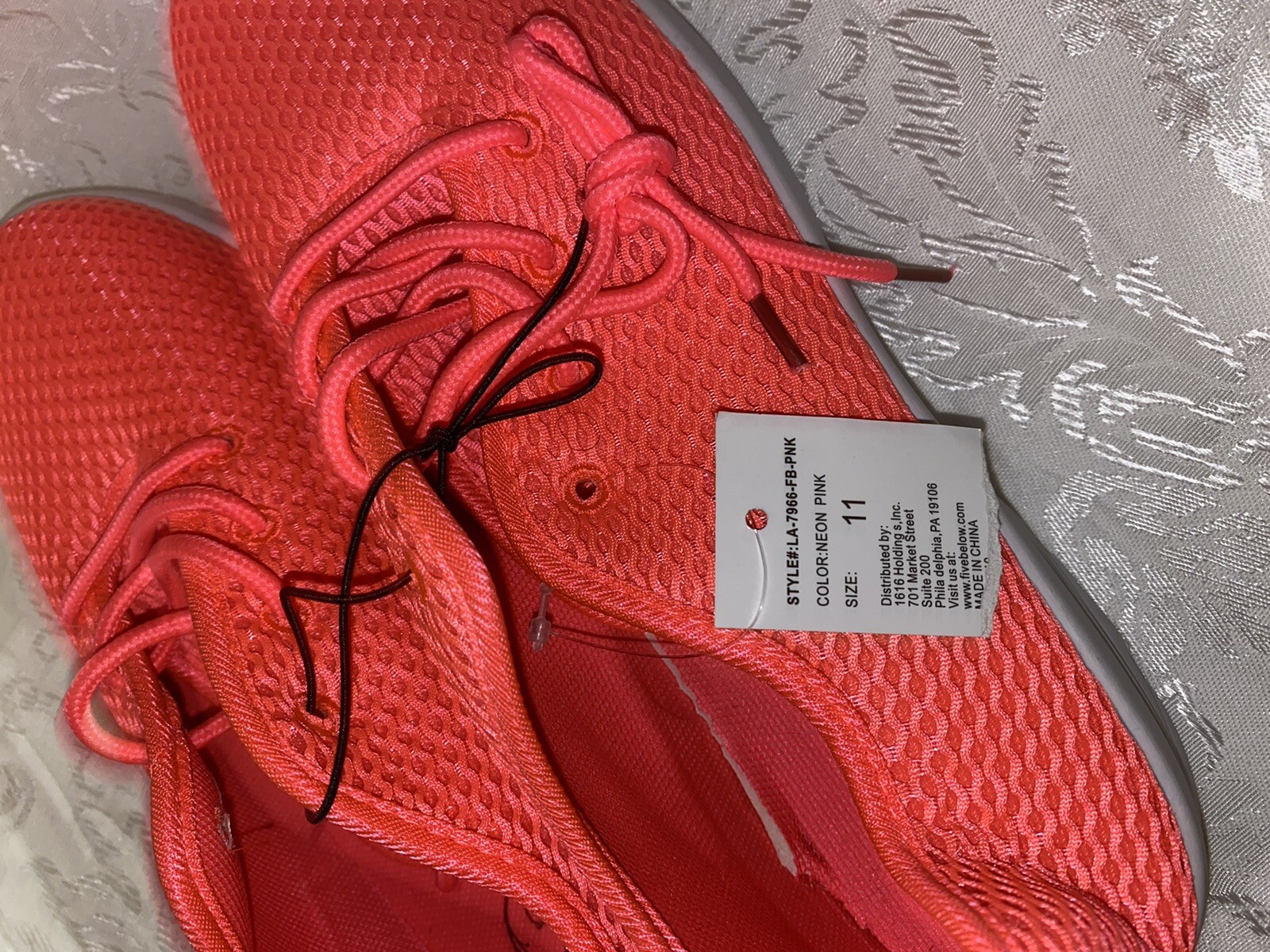 SAOLA Scarpe da tennis sneaker donna suola mates rosa fluo mesh taglia 11 nuove con etichetta