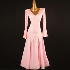 NEW Latin Ballroom Dance Dress Modern Salsa Waltz Standard Long Dress F914 Pink