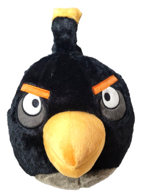NEW WITH TAGS BOMB ANGRY BIRD 12''  SOFT ROUND PLUSH KIDS BACKPACK ROVIO ENT.