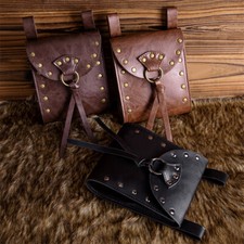 Medieval Vintage Waist Bag Hanging Belt Coin Purse PU Leather Cosplay Props
