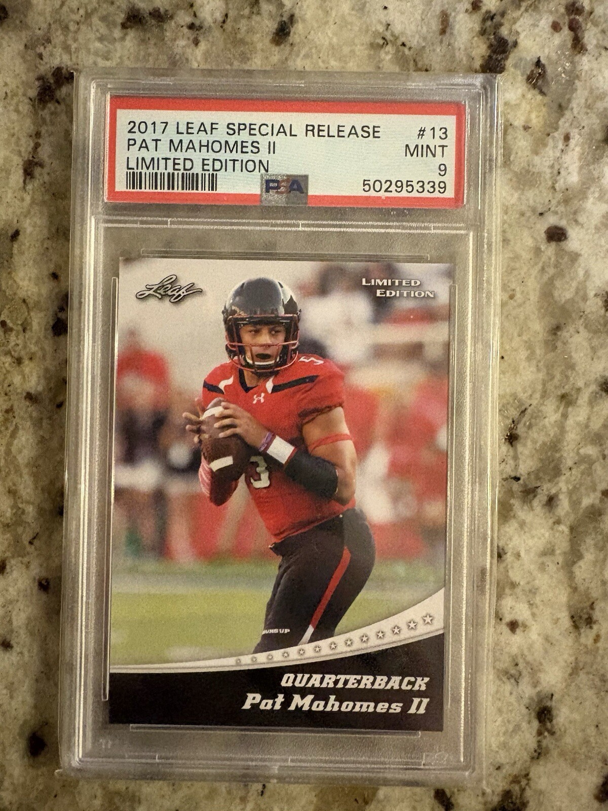PATRICK MAHOMES 2017 Leaf Special Release ROOKIE LIMITED EDITION PSA 9 Chiefs