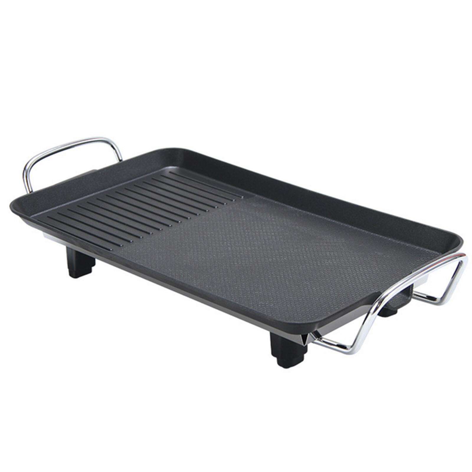 Electric Table Top Grill Griddle BBQ Hot Plate Camping Cooking Cast