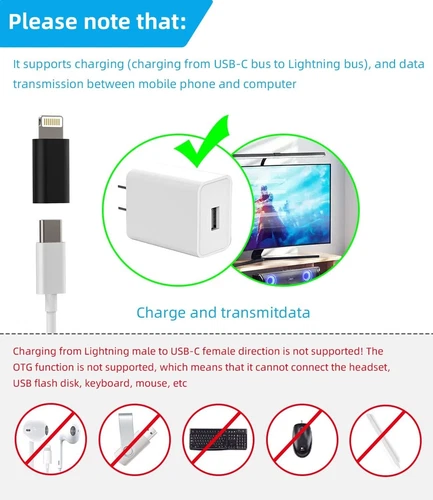 USB C Female to Lightning Male Adapter 3 Pack, Apple MFi Certified, USA Stock - Bild 13 von 24