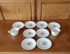 Royal China PARK LANE 22K Gold White Saucers Creamer Sugar Bowl 10 Mixed