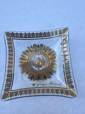 Mid-century Modern Georges Briard Tile & Gold Trinket Tray Signed 5.5"x5.5"