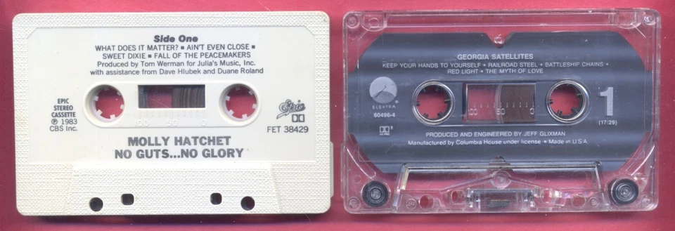 2 CASSETTES: MOLLY HATCHET - NO GUTS NO GLORY & GEORGIA SATELLITES SELF TITLED ! Foto 4 de 4