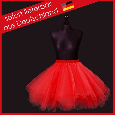 Tüllrock Fasching asymmetrisch große Größe XXL kurz R006 rot 2023