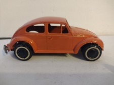Rare Pink/Salmon Volkswagen VW Beetle Plastic Friction Toy Car 7"