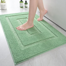 Green Bathroom Rug 24x36 Inch,Absorbent Bathroom Runner Rug
