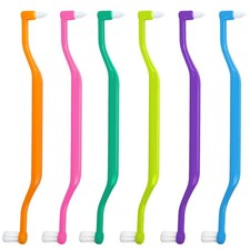Ceonam 6 Pieces 2-in-1 Toothbrush with Interdental and 1 Count Pack of 6