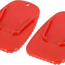 2pcs Motorcycle Kickstand Pad Support Plate Pad Parking Stand Side Stand Red