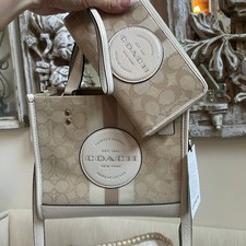 Coach Dempsey Tote 22 e portafoglio da polso abbinato set 2 pezzi C8417
