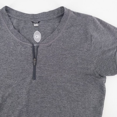 Club Ride Womens S Deer Abby Cycling Jersey Grey Quarter Zip Heathered MTB Shirt