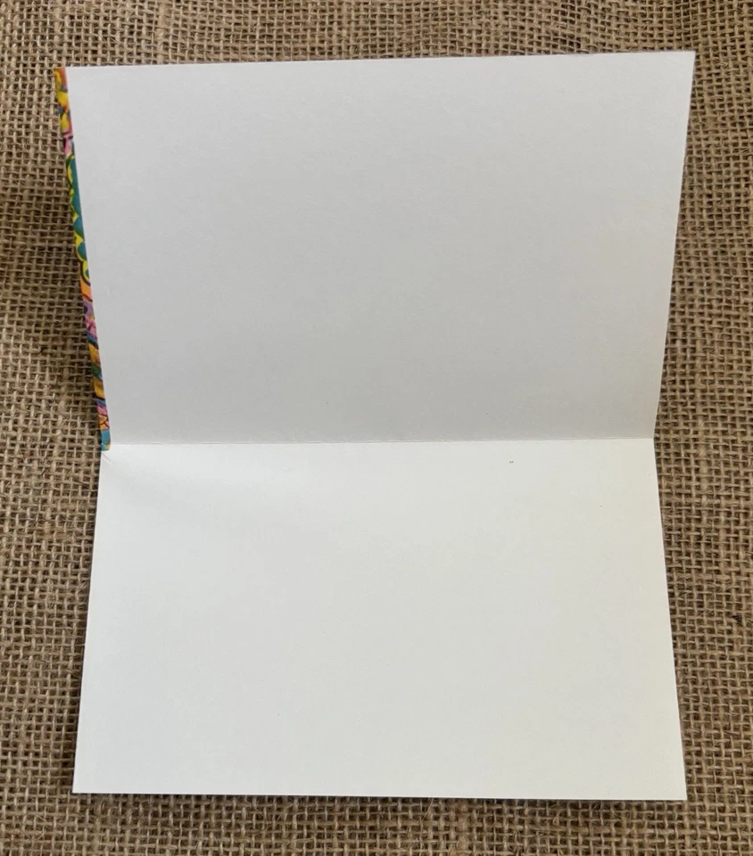 Tarjeta de notas en blanco vintage American Greetings brillante cachemira floral colorida maravillosa Foto 3 de 4