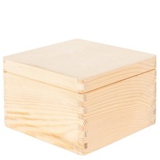 Holzkiste quadratisch mit Deckel 20x20x13cm Kiste Holzbox Aufbewahrungskiste