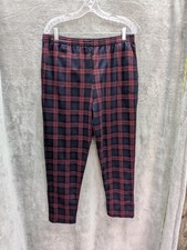 Vintage Pants Women's 32in Waist Plaid Dark Academia Elastic Waist