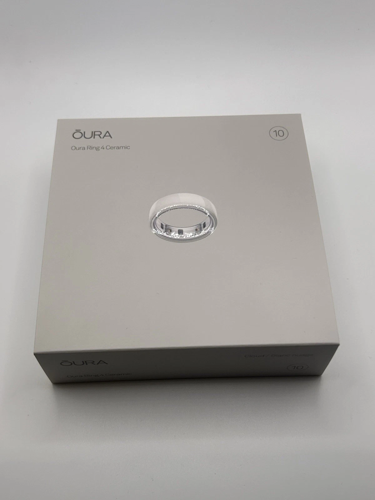 Oura Ring Gen 4 Ceramic Cloud/White Size 10