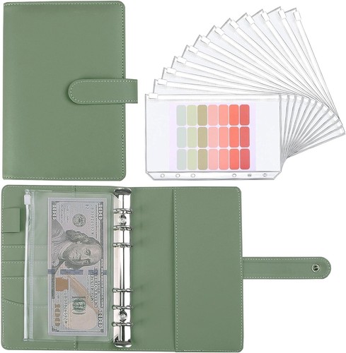 Money Saving Binder, Savings Challenges Book with for Cash Envelopes, 12pcs Z...