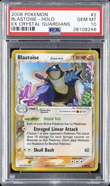 2006 POKEMON EX CRYSTAL GUARDIANS #2 BLASTOISE-HOLO PSA 10