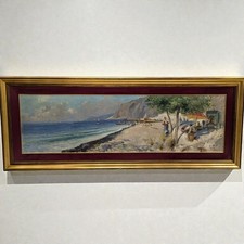 Oscar RICCIARDI (1864-1935) - Veduta della costiera Olio su Tela