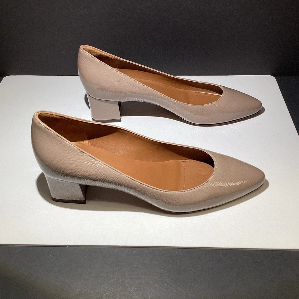 Aquatalia Pheobe Nude 女式鞋意大利 7.5 码漆皮 — 第 3/4 张图片