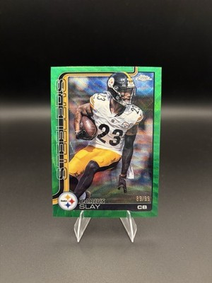 Darius Slay Steelers 2025 Topps Chrome Green Wave Refractor /99 #259