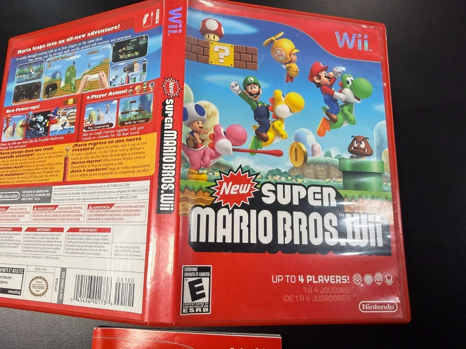 New Super Mario Bros. Wii ONLY Case, Cover Art & Instructions Nintendo Wii - image 2 of 4