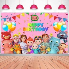 Pink COCO MELON Party Backdrop Photography Birthday Tableware Party Decoration