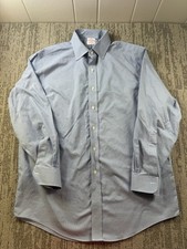 Brooks Brothers Dress Shirt Mens 16 32/33 Blue Check Madison Non Iron LS