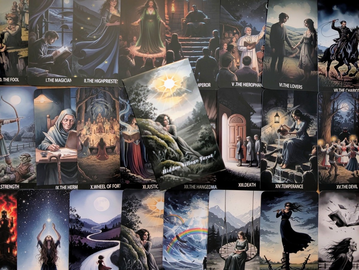Hidden Village Tarot Deck Indie Cards Etsy Purchase Dark Imagery