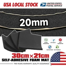 4Pcs 4/5" Thick Black Adhesive Foam Padding Closed Cell Foam Sheet 8"x12" NEW