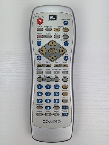 Go Video DVD Remote Control RW Rewritable