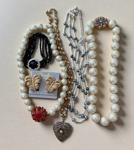 Lot of 6 Vintage Rhinestone Pearl Carolee Lot Necklaces Bracelet Earring