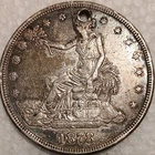 1878-S $1 Silver Trade Dollar nice looking coin hole AU details Abt Unc holed