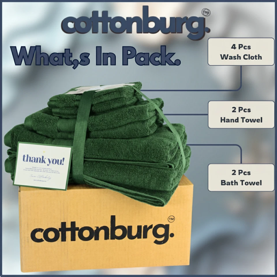 Pack de 8 Toallas de Baño de Lujo 100% Algodón - Suave, Absorbente, Calidad Hotel & Spa. Foto 3 de 4