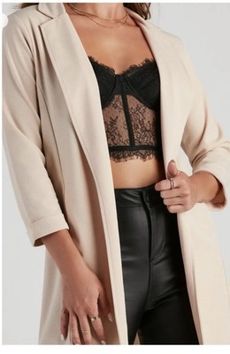 Windsor NWT Lrg Boss Moves Moves Crepe Long Line Blazer Sold Out Online Oatmeal