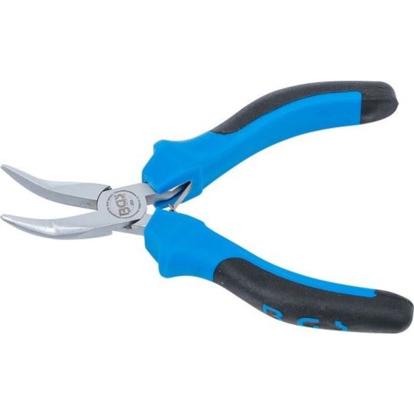 BGS ELEKTRONIK-SPITZZANGE Gebogen Mit Feder 138Mm 2-KOMPONENTEN-GRIFF | 383-image