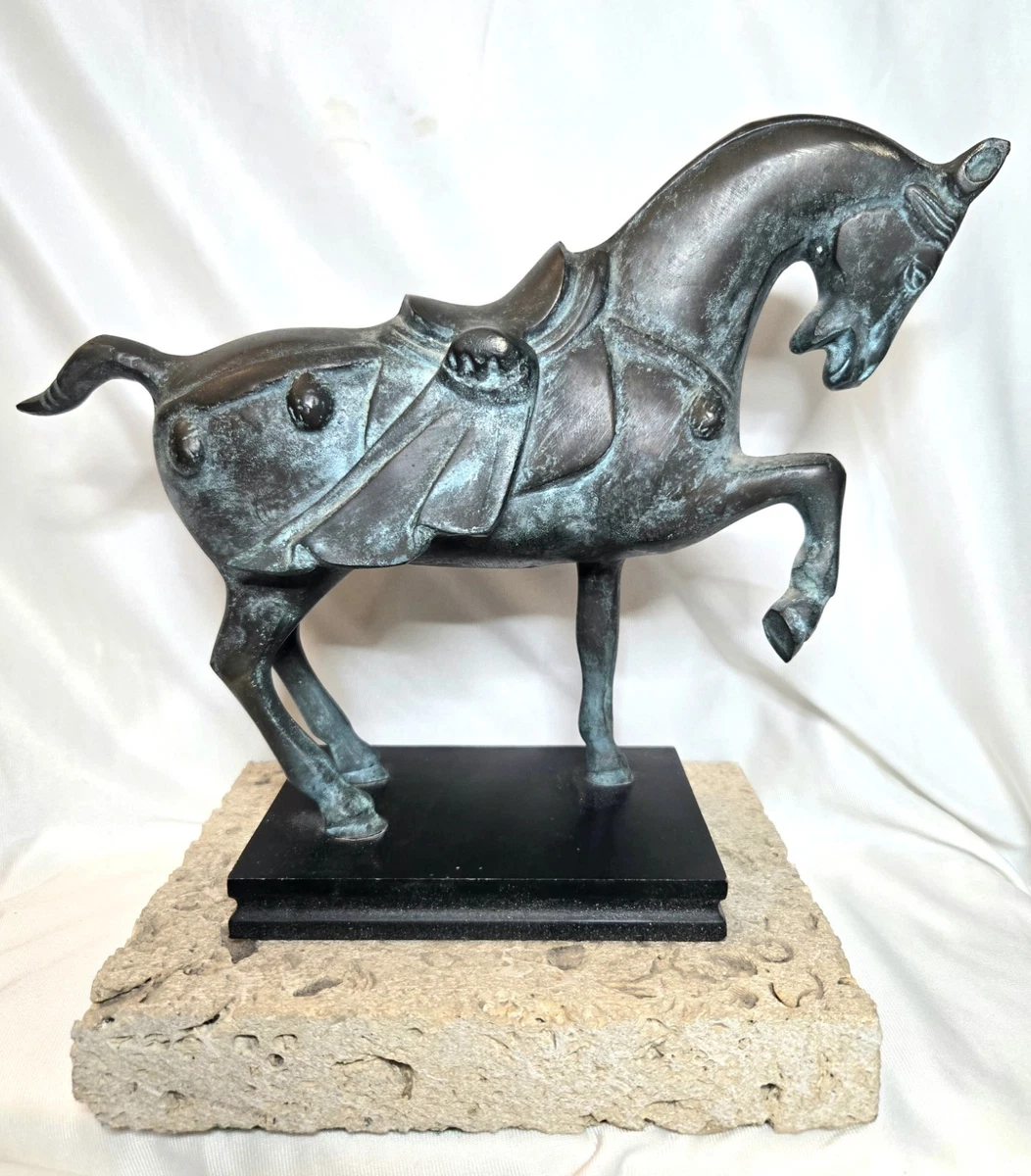 马中国风青铜雕像、雕像| eBay