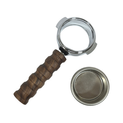 Faema E61 Bodenloser Siebträger Holz Nussbaum Griff + 21g Korb - Made In Italy