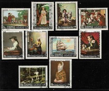 Yemen 1968 American and European Masterpiece Paintings - Complete Set - MUH/CTO
