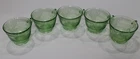 Vtg Uranium Depression Federal Glass Georgian Green Tea  Cup Love Birds 2.5x3.5”