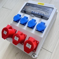 BAUSTROMVERTEILER WANDVERTEILER KOMPLETT VERDRAHTET 32A 16A 230V MIT CEE DOSE