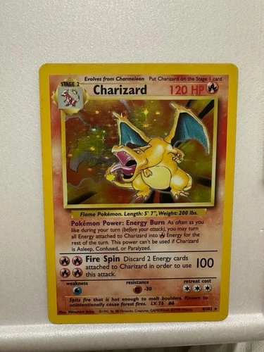 1999 Pokémon Base  Set Unlimited #4 Charizard Holo 4/102 Rare Card WOTC VTG | NM