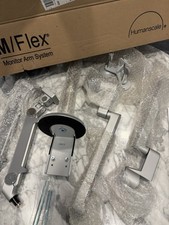 NEW OPEN BOX HUMANSCALE M/FLEX M2 CLAMP-MOUNT SILVER DUAL MONITOR
