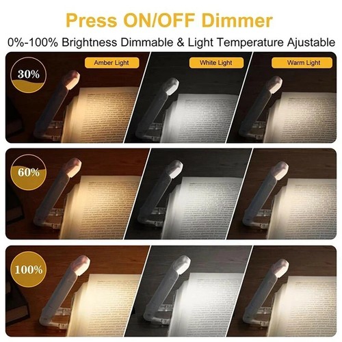 LED Reading Light 270° Rotated Book Light USB Rechargeable Clip Desk Lamp - Afbeelding 2 van 13