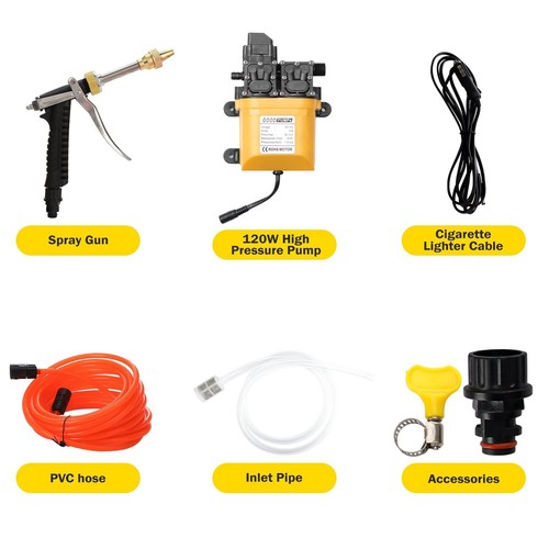 12V 120W Car Electric High Pressure Washer Spray Pumps Cleaner Wash Machine Gun - Picture 3 of 12